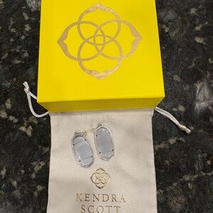 Kendra Scott Silver and White Drop Earrings